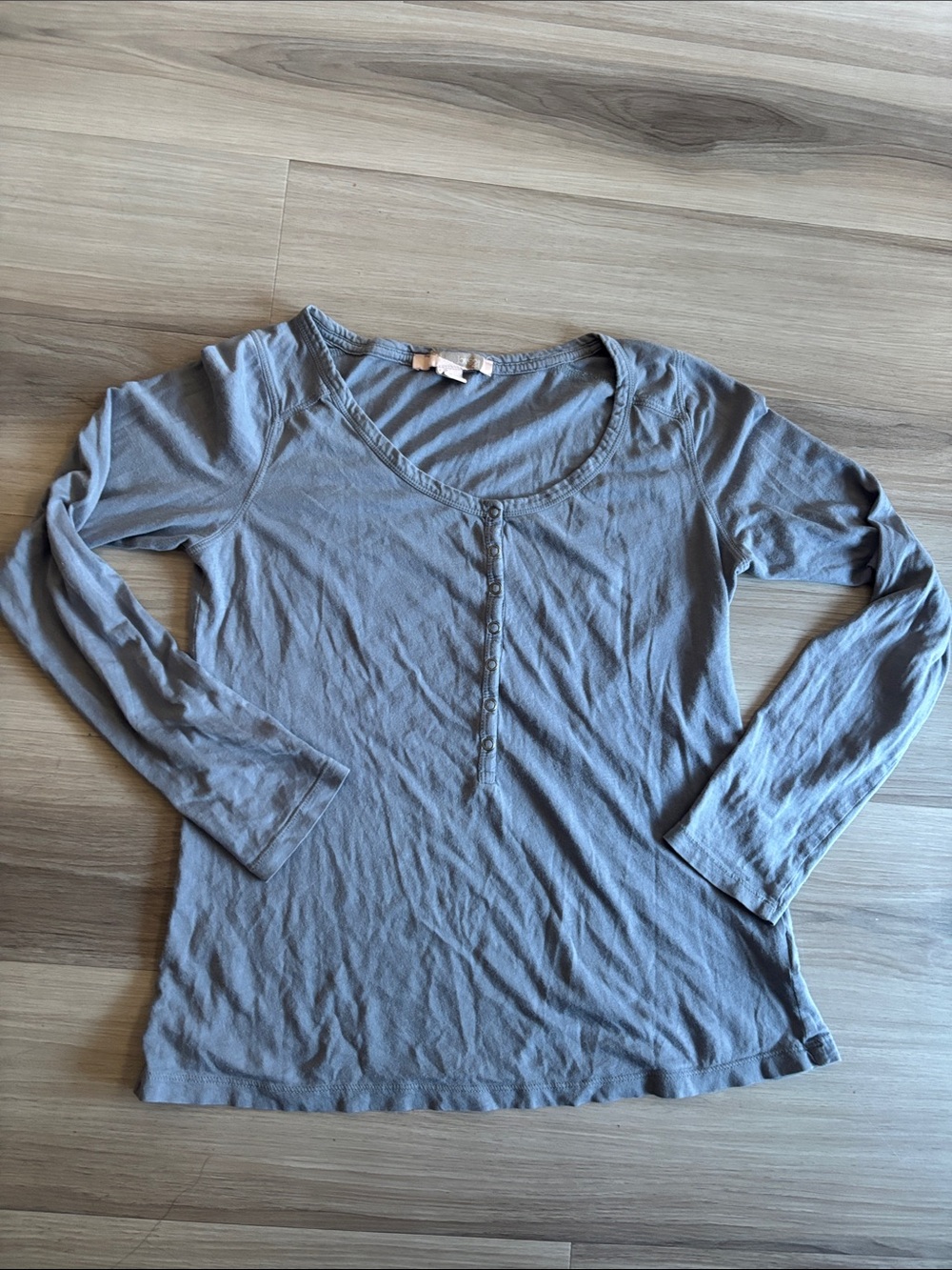 Love 21 Gray Long Sleeve Henley Top
